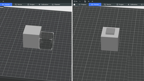 Come aggiungere parti negative in <tc>QIDI</tc> Studio?