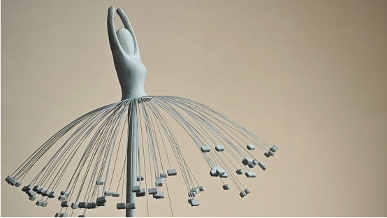 3D printed model of a white ballerina girl