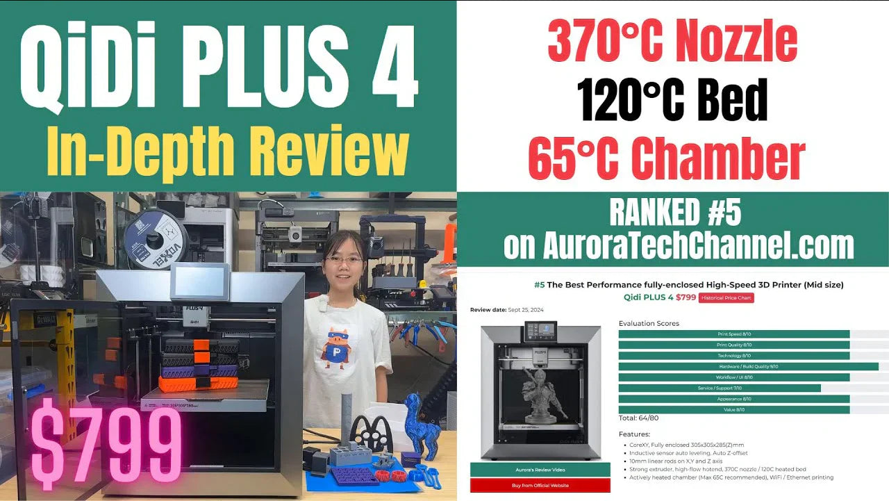 [Revizuire] Qidi Plus 4 3D Imprimantă Revizuirea în profunzime: 65 ° C Cameră încălzită activ, duză de 370 ° C, pat de 120 ° C încălzită